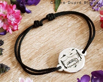 Van Life Style Bracelet - Medal ø20mm tinplate finish 925 silver - Made In France