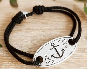 Marine Anchor Bracelet with ø3mm Paracord cord - size and color of your choice
