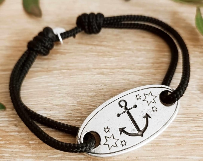 Marine Anchor Bracelet with ø3mm Paracord cord - size and color of your choice