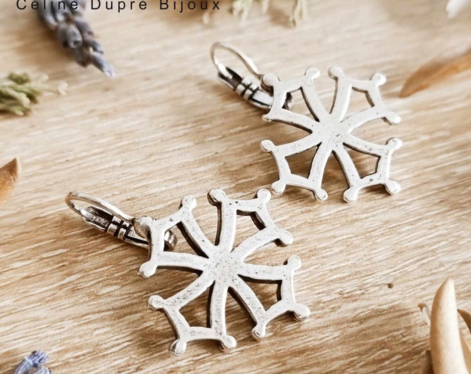 Occitan cross earrings - model and finish of your choice - with sleepers