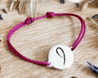 Pink October / Cancer bracelet - 925 silver finish - ø18mm