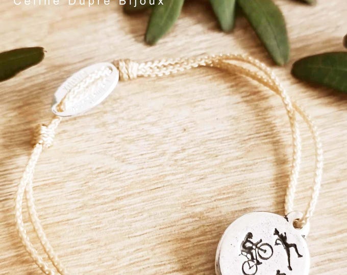 Triathlon Bracelet - tinplate with 925 silver finish - ø16mm