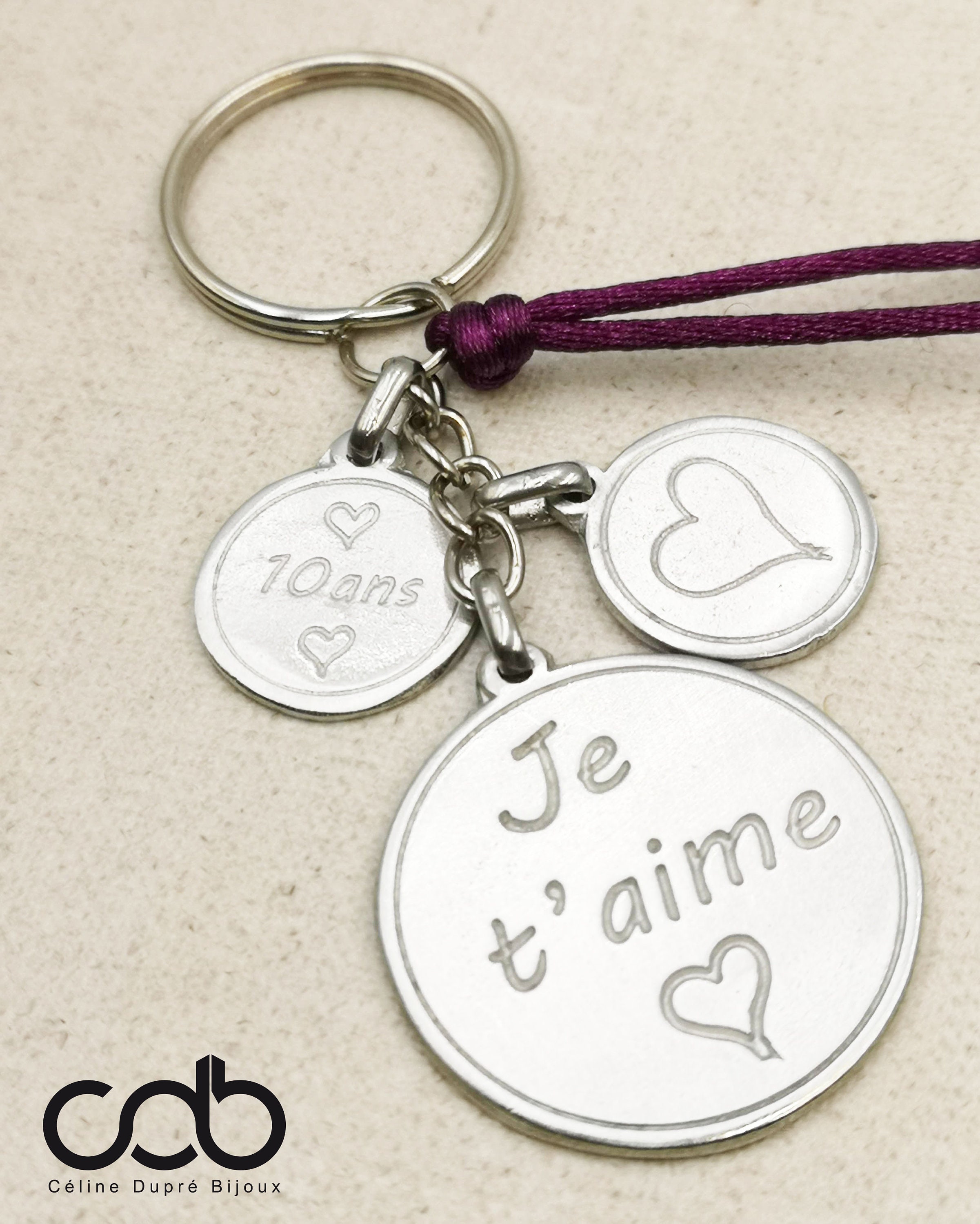 Limited Edition Love /'17mm/' Key door for your tin wedding 20112021 with 3 medals: text /'30 heart /'17mm