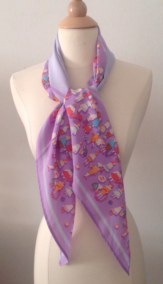 Chanel fun oblong silk scarf, belt, head-wrap.