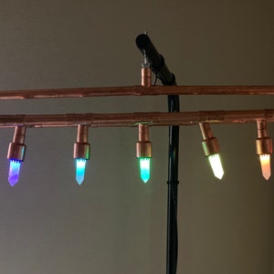 Copper Therapy Lights with Rose Quartz Crystals -color -reilk-healing- chakra light bed- crystal light bed