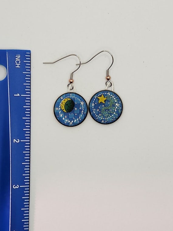Handmade Moon and Stars Earrings - image 2