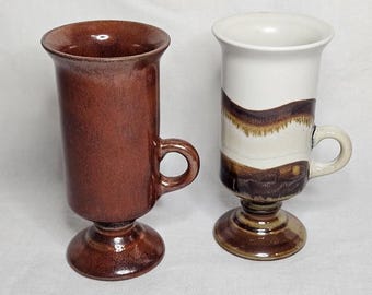 Set of Two (2) Vintage Otagiri Pedestal Stoneware Coffee/Tea Mugs