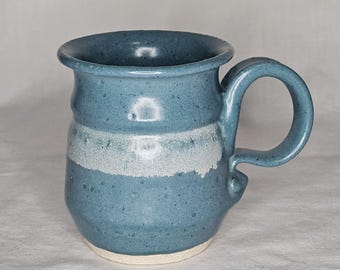 Handmade Blue Earthenware Pottery Coffee/Tea Mug