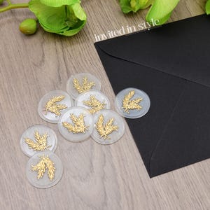Goudvergulde lakzegelstickers. Set van 9 zelfklevende lakzegels met goud/zilver/roségoud vergulding. Kies je ontwerp uit mijn collectie