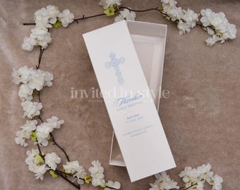 Two-piece keepsake box for Baptism/Christening/Naming Day Candle - Personalised.
