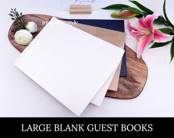 Guest Book - BLANK - Large approx A4 size. Wedding/Engagement/Baptism/Christening - various colours. Includes a storage case.