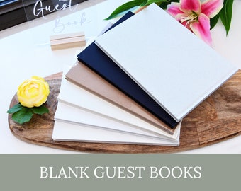 Guest Book - BLANK. Plain, undecorated. 9 1/2 x 6 3/4" size. Includes a storage case. Wedding/Engagement/Baptism/Christening.