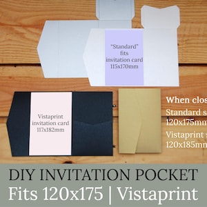 DIY Pocketfold Wallet/Envelope 5x7" | Vistaprint | custom size, for luxury invitations. Flat pack, many colours. Easy, minimal DIY assembly.