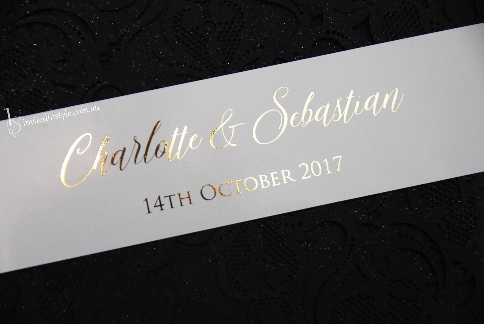 Wedding Invitation Belly Band with real shiny foil custom Etsy