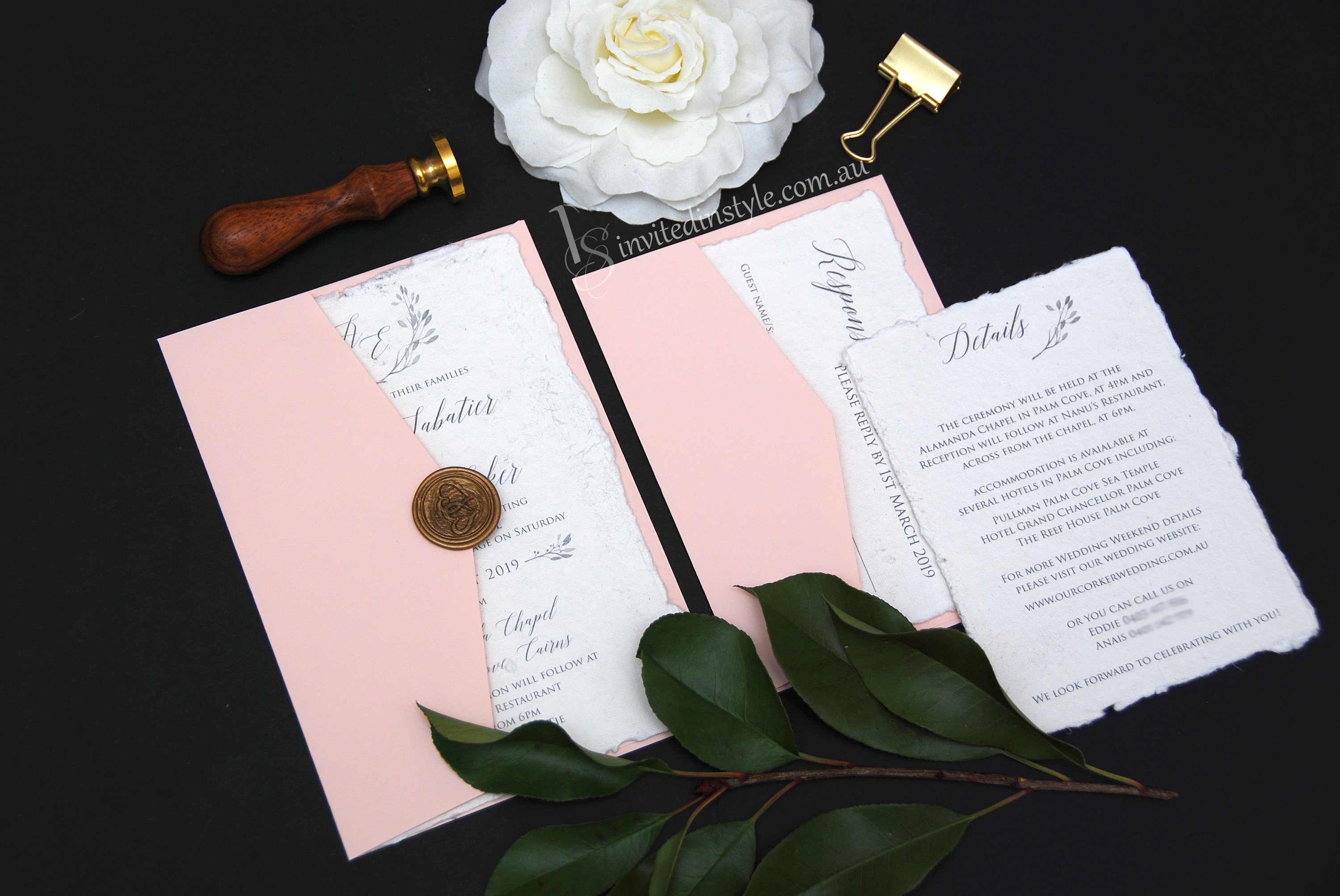 Handmade Paper Wedding Invitation Cotton Paper Cotton Rag Etsy