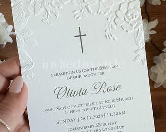 Baptism | Christening invitation. Printed invitations ready to send - optional address printing.