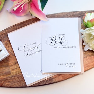 Personalised Wedding day card | gift. To my Bride/Groom | future husband/wife. Set of 2 cards with premium envelopes.