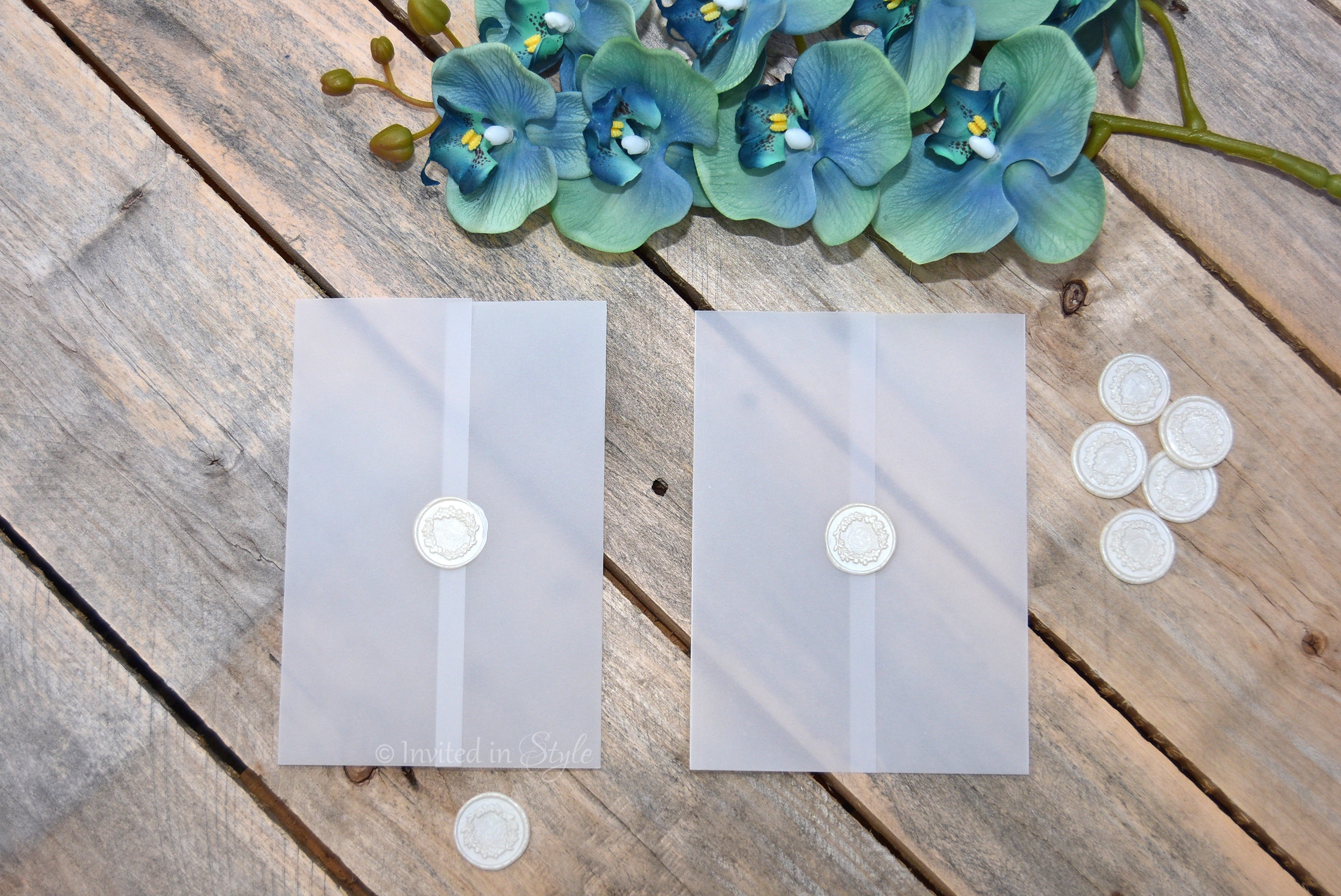 25 Square Vellum Translucent Envelopes, Vellum Wedding Envelopes