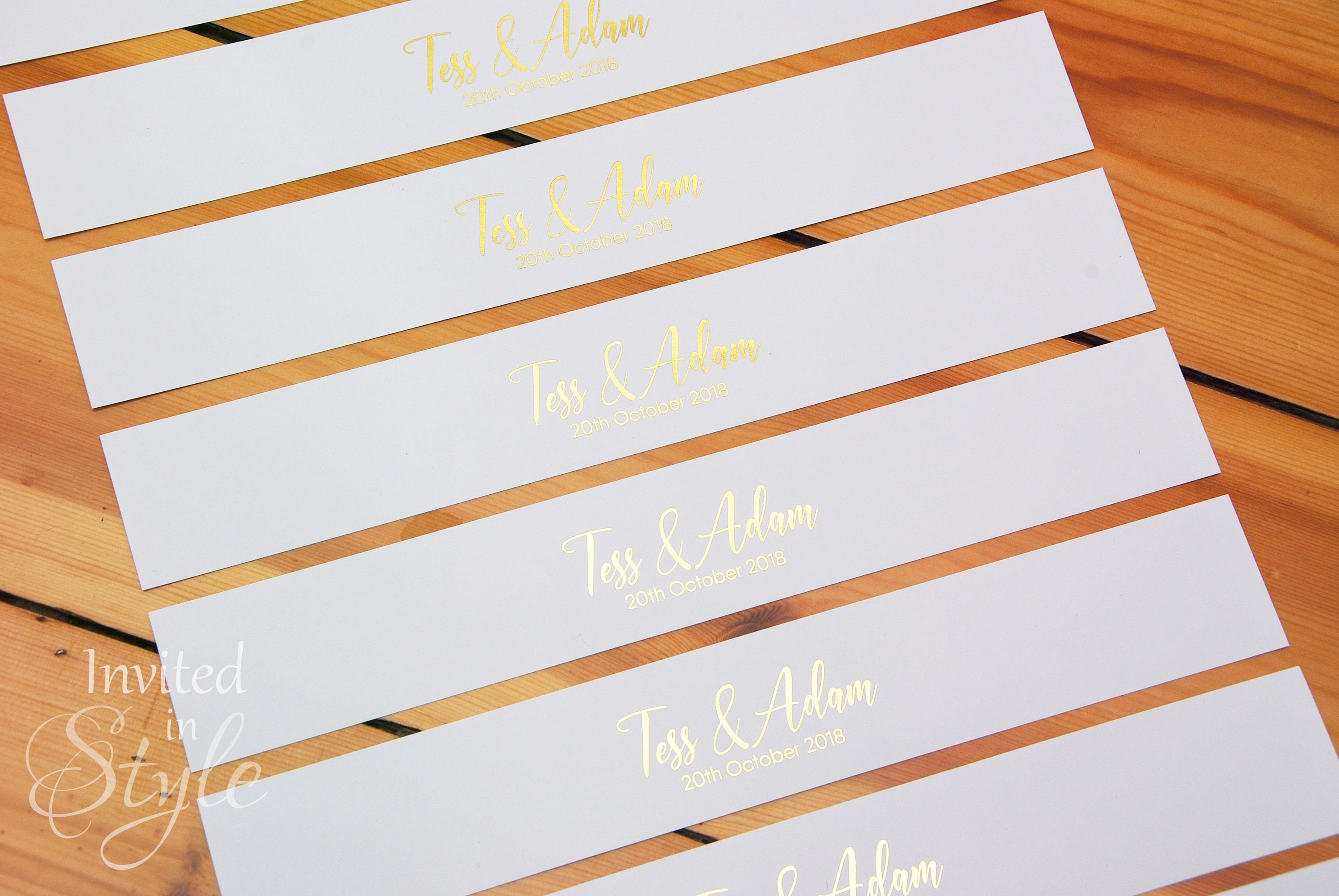 Wedding Invitation Belly Band with real shiny foil custom Etsy