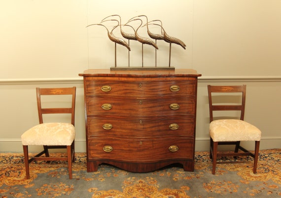 A George III Serpentine Chest of Drawers Antique Chest of Drawers Large Antique Chest of Drawers Traditional Serpentine Furniture Etsy