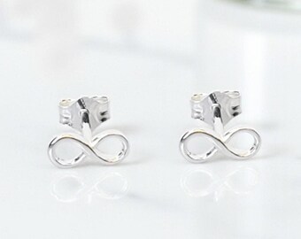 Orecchini A Bottone In Argento 925 Con Simbolo Infinito – Gioielli Eleganti Per Donne, Idea Regalo - 2