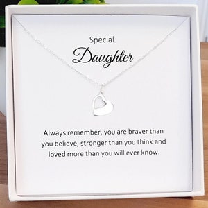 Collana con cuore intagliato in argento sterling - Regalo speciale per figlia