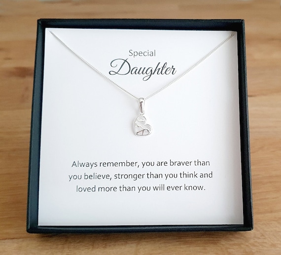 Daughter Necklace, Gift To Daughter €“ Gift Necklace Message Card €“ T –  Rakva