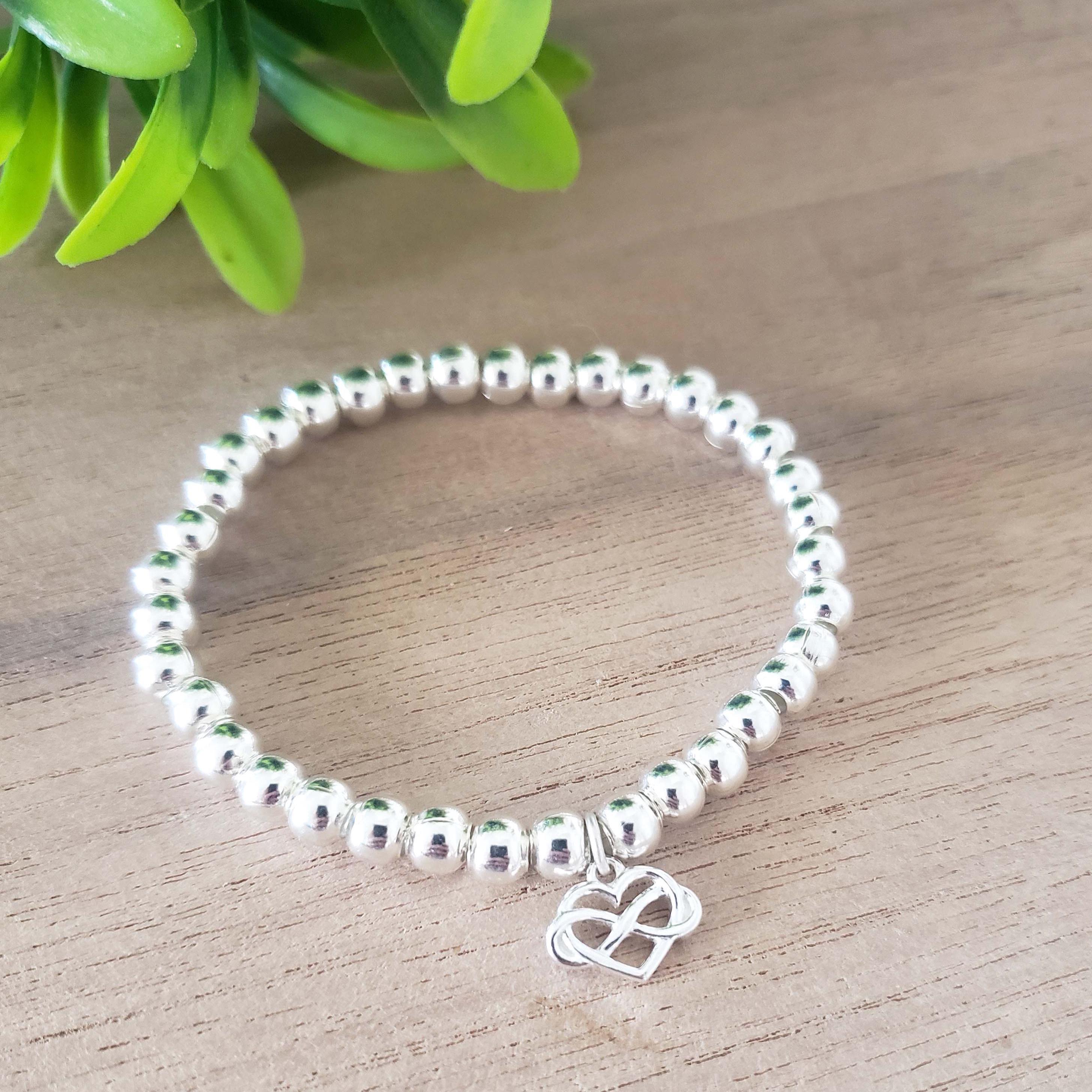 2 braccialetti con ciondolo a forma di cuore per nonna, nipote