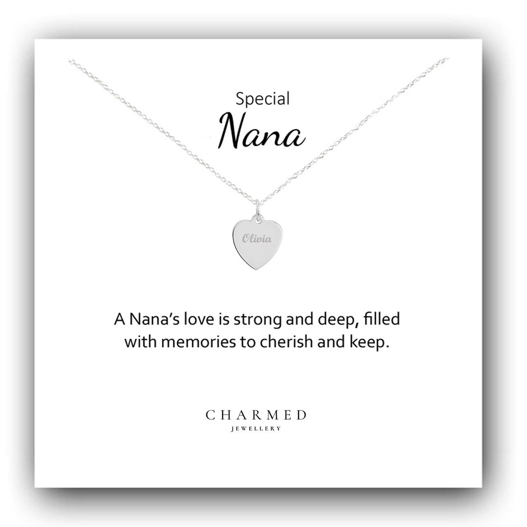 おばあちゃんへのギフト、刻印入りハートネックレス 925  スターリングシルバー、女性へのパーソナライズギフト、おばあちゃんへのギフト、孫からのギフト、おばあちゃんへのギフト - Etsy 日本