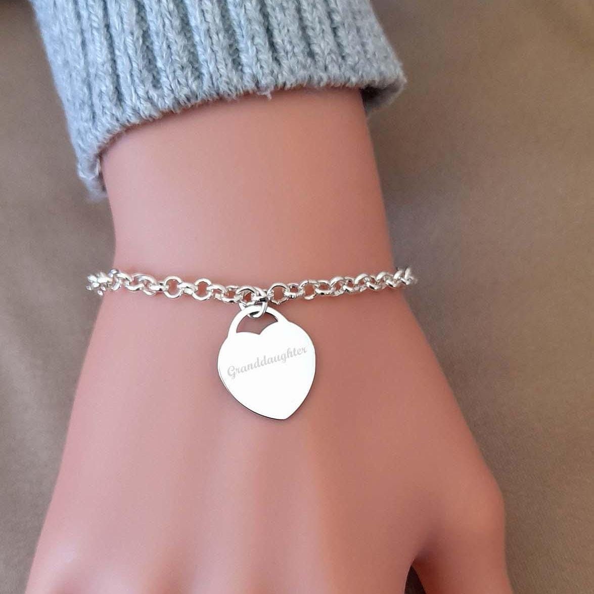 Bracciale Con Ciondolo Cuore In Argento Per Nonna E Nipote – Regalo Di Compleanno In Acciaio Inossidabile, Ipoallergenico - 2