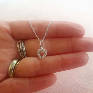 Collana Magica Con Ciondolo Cuore E Corona In Argento 925 E Zirconia - Per Ragazze, Figlia, Nipote - 45 Cm