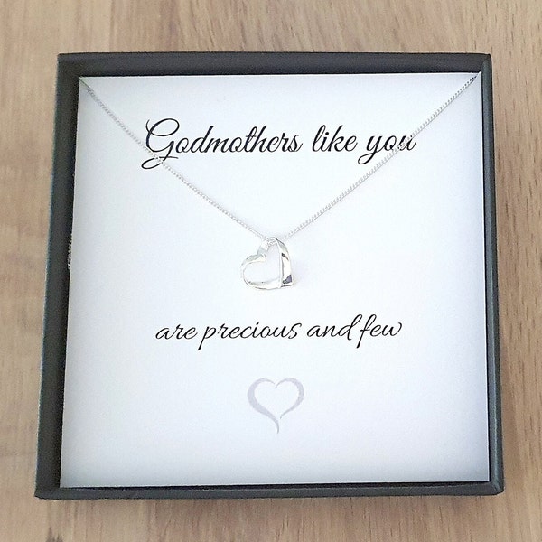 Godmother Gift Ribbon Necklace 925 Sterling Silver, Personalised Jewellery Gift for Women