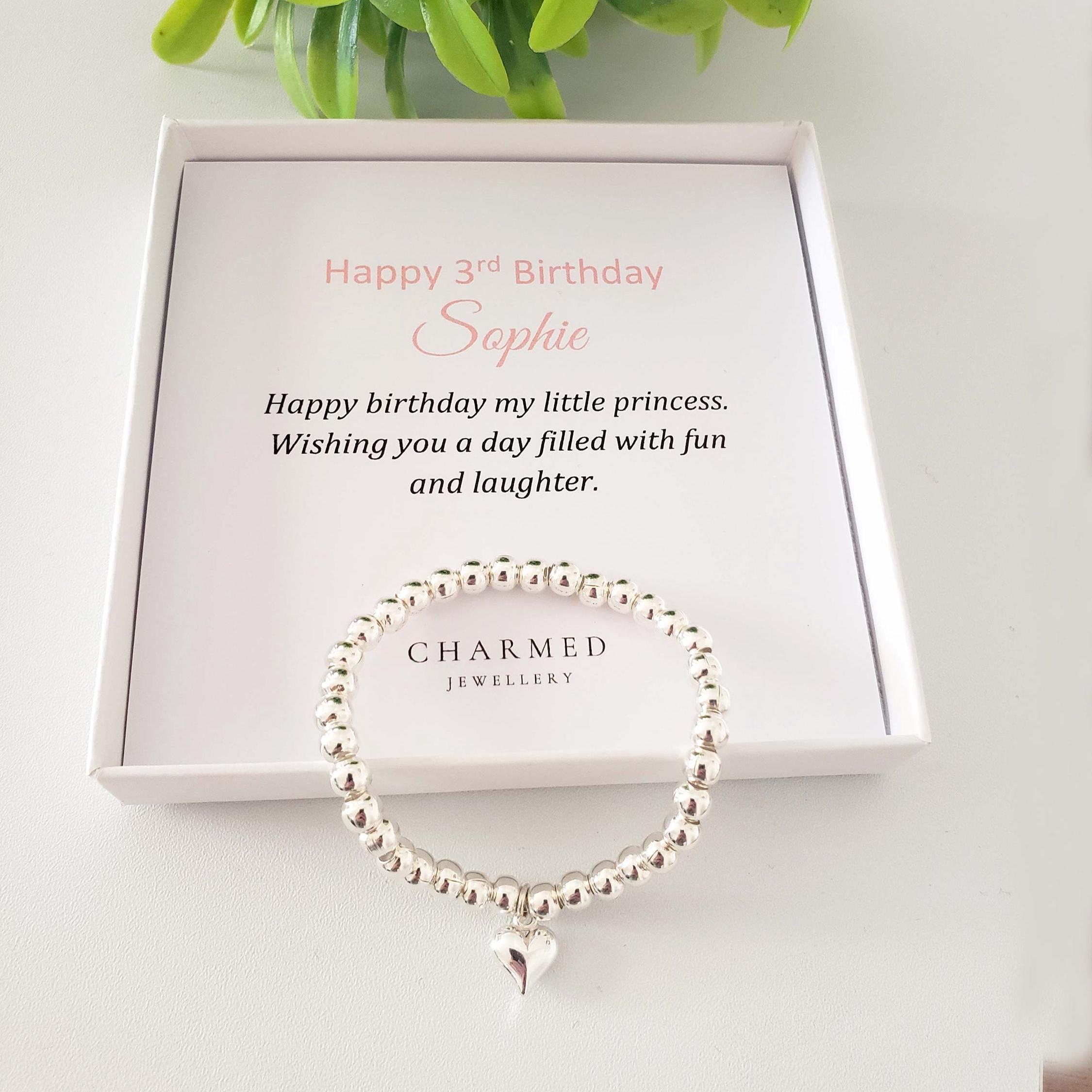 Bracciale Con Perline In Argento Per Ragazze 10 Anni – Regalo Di Compleanno Con Biglietto E Scatola - 3