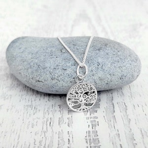 Baum des Lebens Halskette mit Optional Geburtsstein 925 Sterling Silber Schmuck Geschenk für Frauen und Mädchen Bild 2