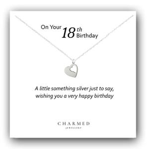 18th Birthday Cut Out Heart Necklace 925 Sterling Silver, Personalised Birthday Gift, 18th Birthday Gift, Necklace for Women