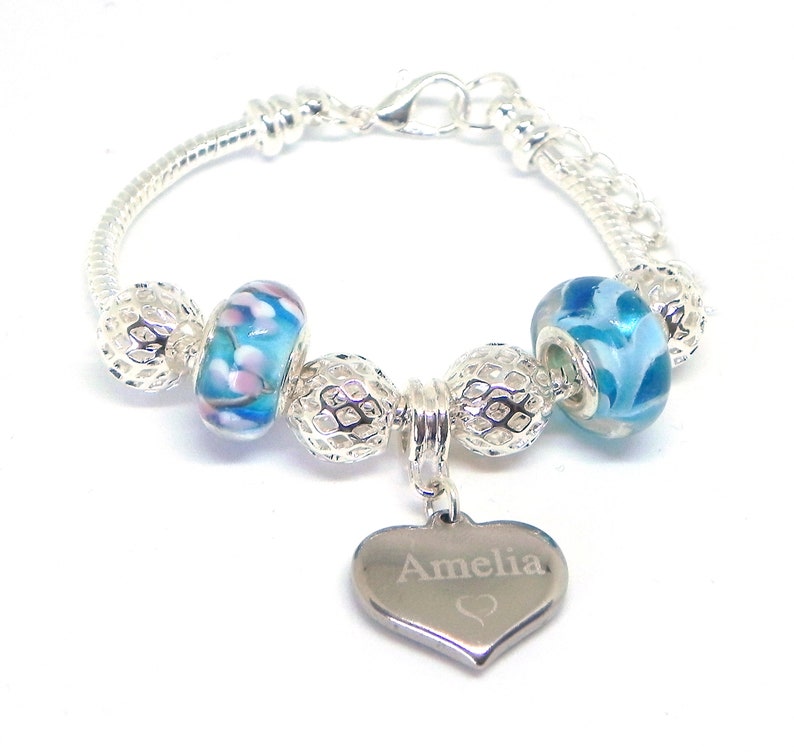 SanaBelle\u2122 Party Bag Favour Birthday Personalised Engraved Name Charm Bracelets Pack Sizes of 5,6,7,8,9,/& 10
