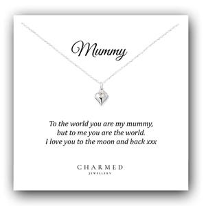 Mama Geschenk Puffy Herz Halskette 925 Sterling Silber, personalisiertes Geschenk für Frauen, Geschenke für Sie, Geschenk für Mama, Geschenk für Mama
