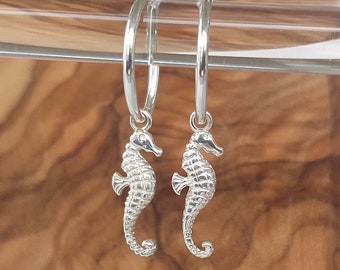 Seahorse-ringoorbellen 15 mm 925 sterlingzilver