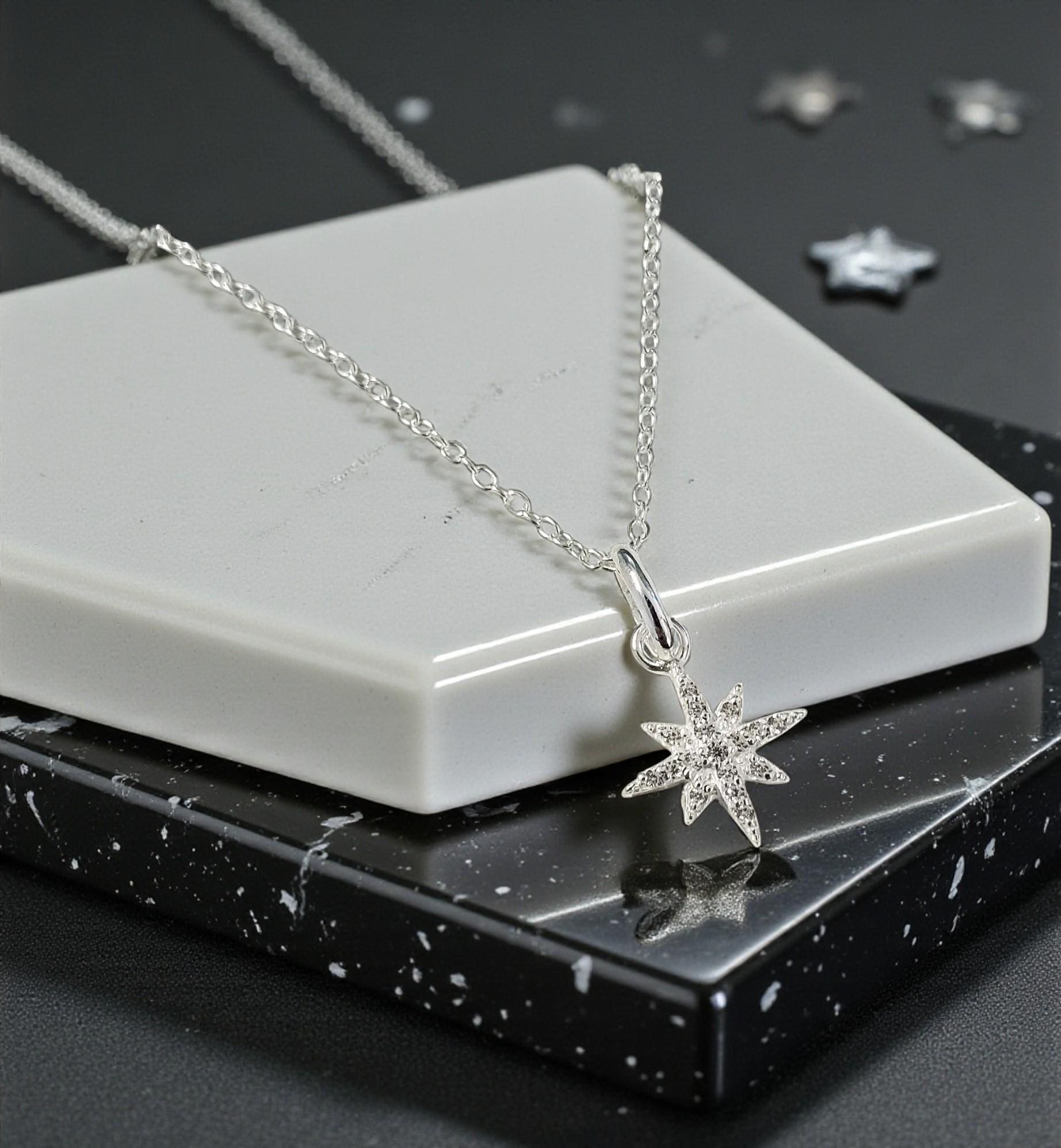 Collana Girocollo Stelle E Zirconi In Argento 925 - Catena Regolabile 38-43 Cm Con Ciondoli - Wanda Plata
