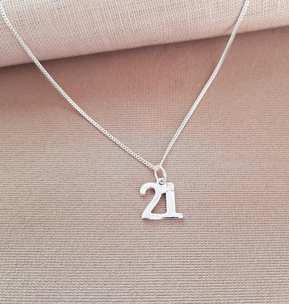 Sterling Silver 21 Necklace, 21st Birthday Gift - Etsy