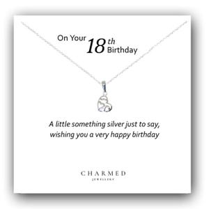 18th Birthday Fancy Heart Necklace 925 Sterling Silver, Personalised Birthday Gift, 18th Birthday Gift, Necklace for Women