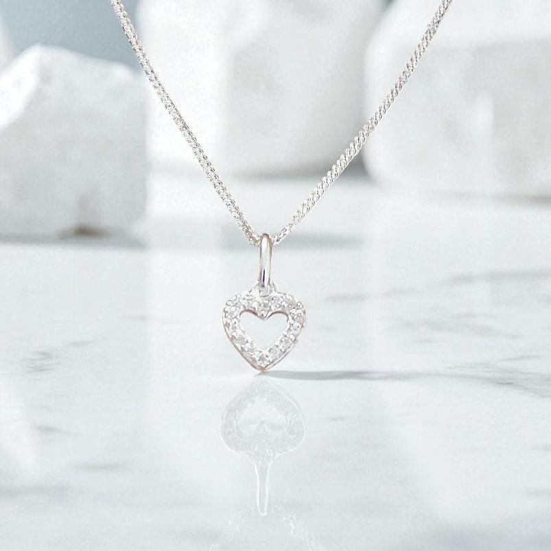 Collana dell'amicizia con ciondolo a forma di cuore glitterato
