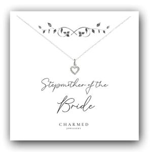 Stepmother of the Bride Gift: CZ Heart 925 Sterling Silver Necklace