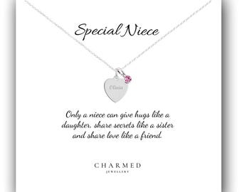 Collana A Cuore Per Zia E Nipote In Acciaio Inossidabile, Regalo Per Compleanno E Natale Con Sacchetto In Velluto - 2