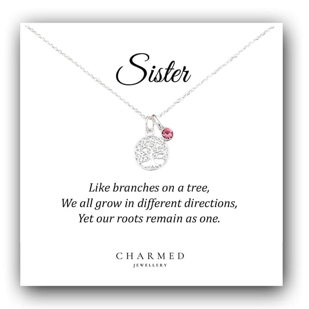 Collana Albero Della Vita Con Pietra Portafortuna A Cuore – Argento 925, Regalo Personalizzato Per Donna