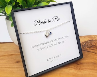 Swarovski Crystal Heart Bracelet | Bride to Be Gift | 925 Sterling Silver