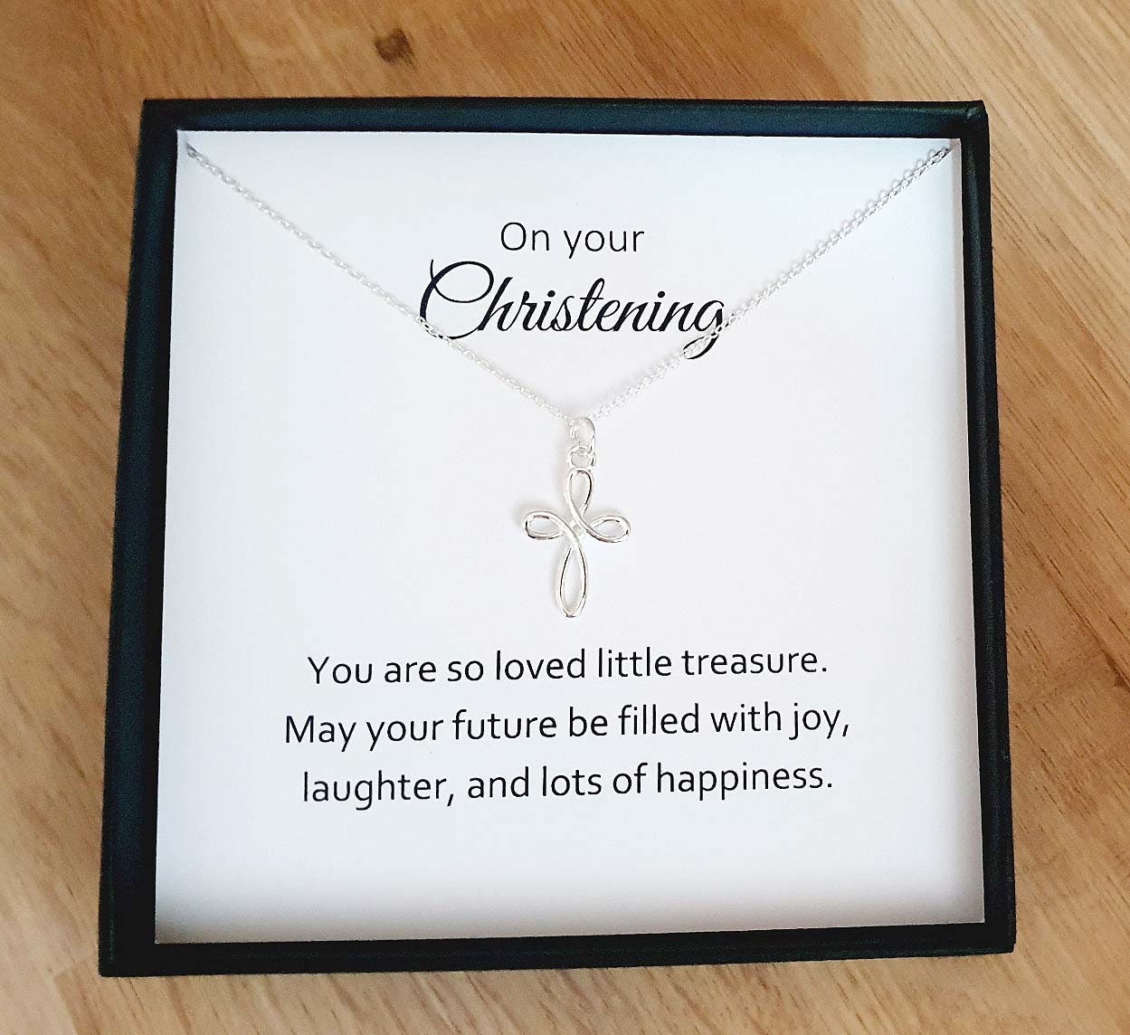 Personalised Girl's Christening Cross Necklace, Custom Baptism Birthstone  Necklace for Girl, Child's Sterling Silver 14 Ball Chain Necklace - Etsy