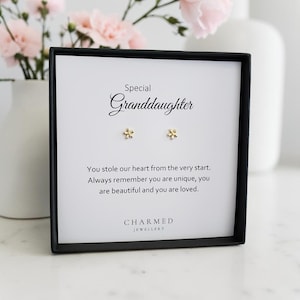 Granddaughter Gift | 14ct Gold Plated Flower Earrings | Daisy Studs