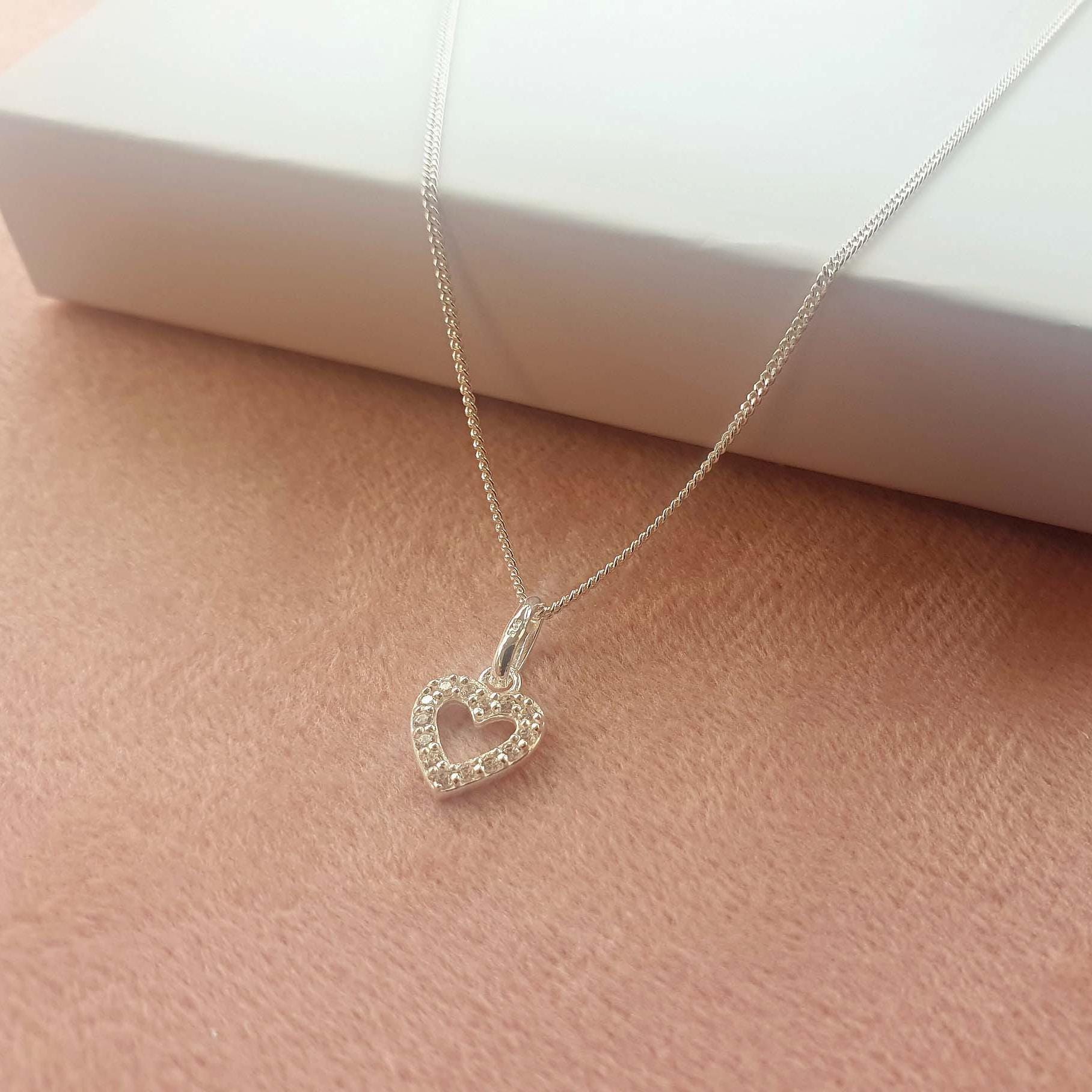 Collana Magica Con Ciondolo Cuore E Corona In Argento 925 E Zirconia - Per Ragazze, Figlia, Nipote - 45 Cm