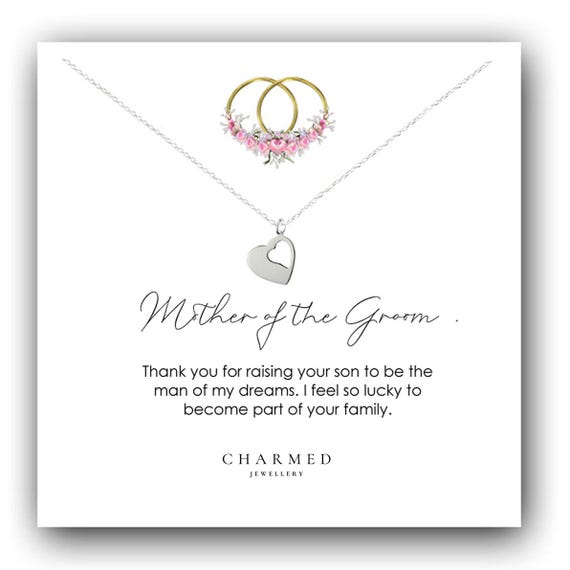 Mother of the Groom Gift, Cut Out Heart Necklace 925 Sterling